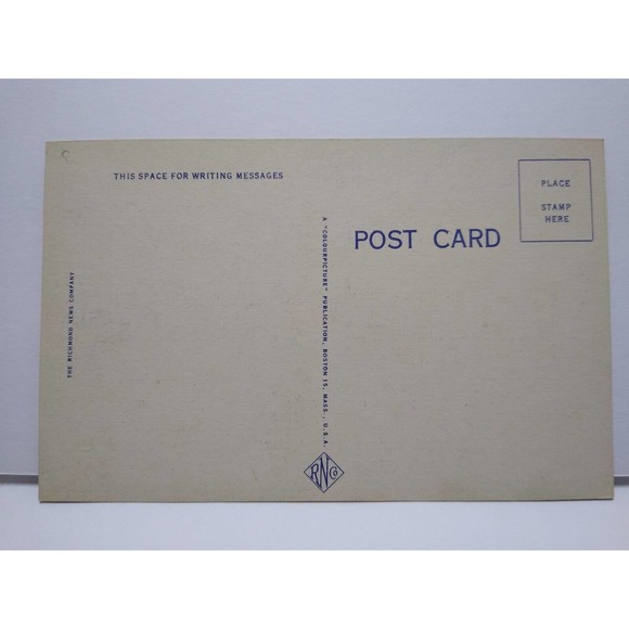 Greetings From Virginia Large Big Letter Linen Postcard Buildings Flowers Unused - Picture 2 of 2